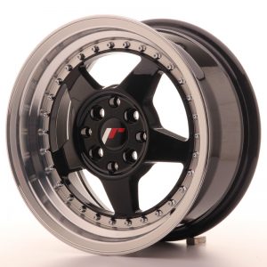 JR Wheels JR6 15x7 ET25 4x100/108 Gloss Black w/Machined