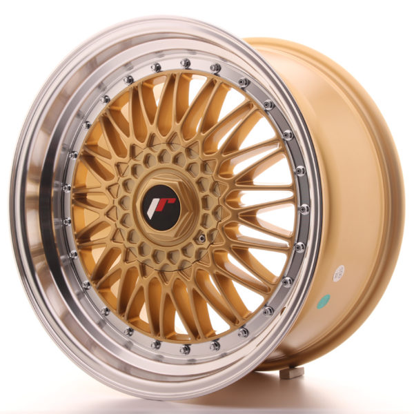 JR Wheels JR9 18x9 ET20-40 BLANK Gold w/Machined Lip